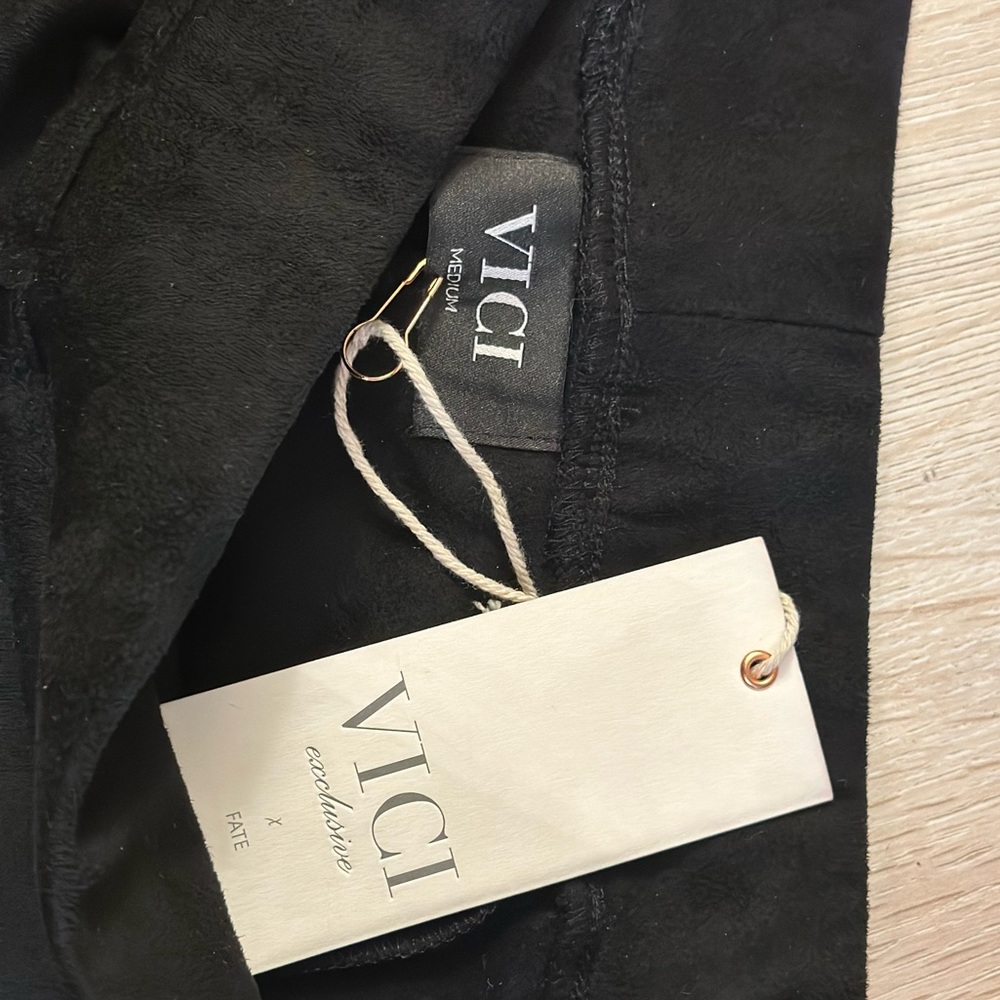 💜Vici Collection💜Hudson High Rise Faux Suede Leggings-Black - Picture 7 of 12